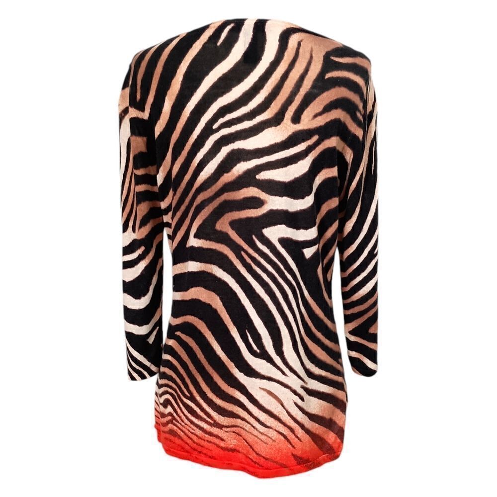 Ralph Lauren LRL Tunic Top Sz L Petite Linen Blend Knit Animal Print Mob Wife - Picture 4 of 16